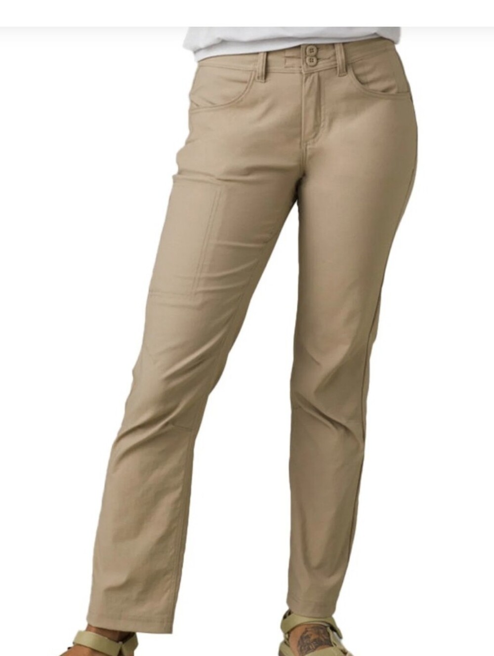 Prana Halle Women's Khaki Straight-Leg Performance Pants